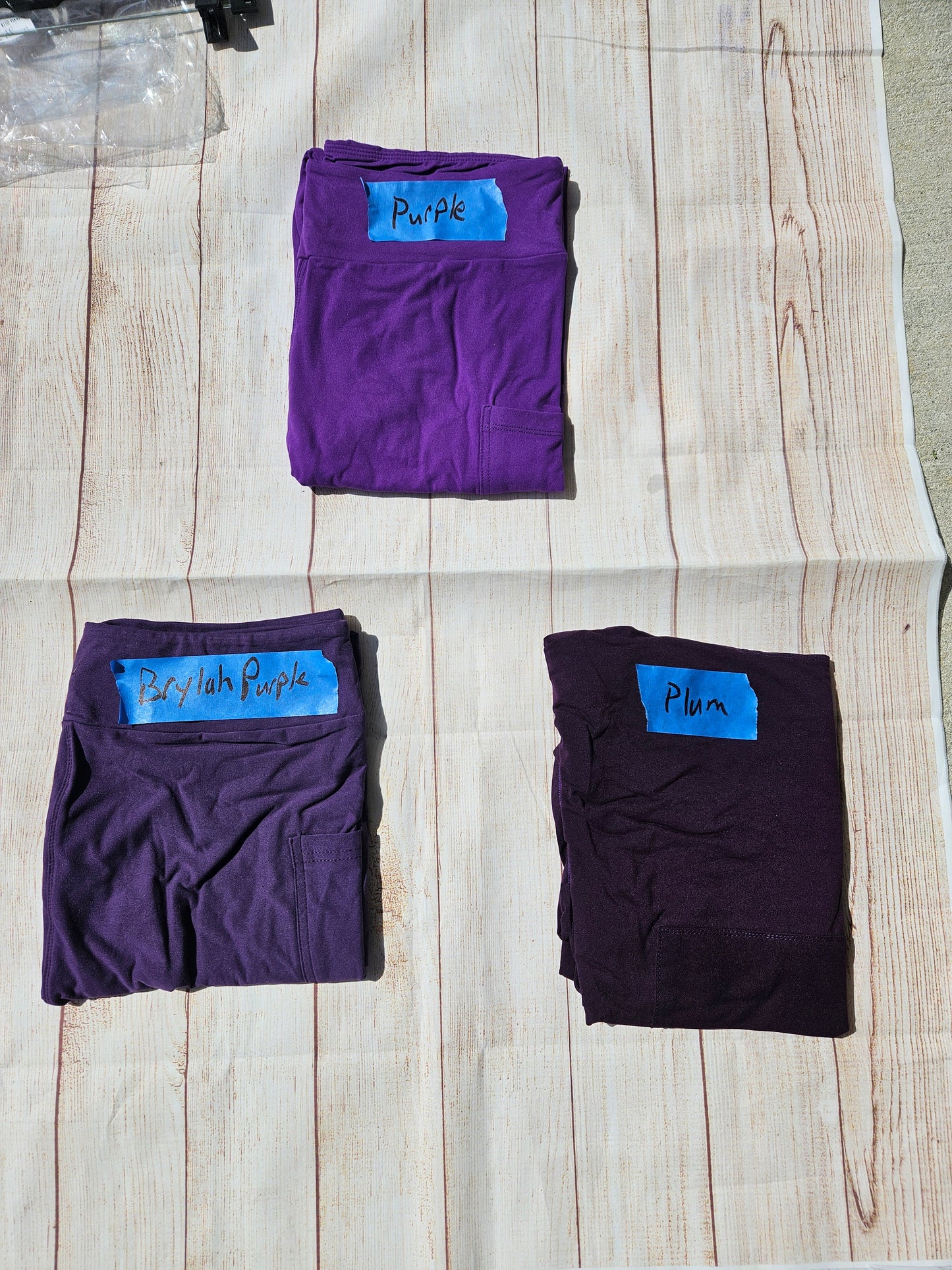 Bright purple capris and shorts with pockets