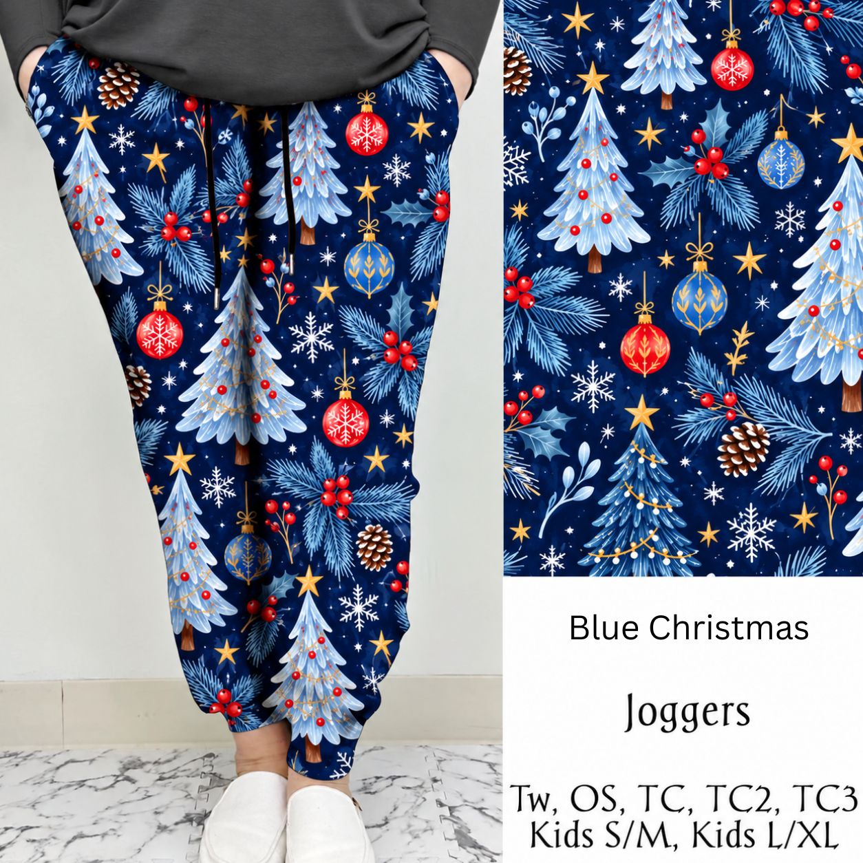 Blue Christmas Leggings/Joggers | Run Ends 10/9 | ETA 42 days