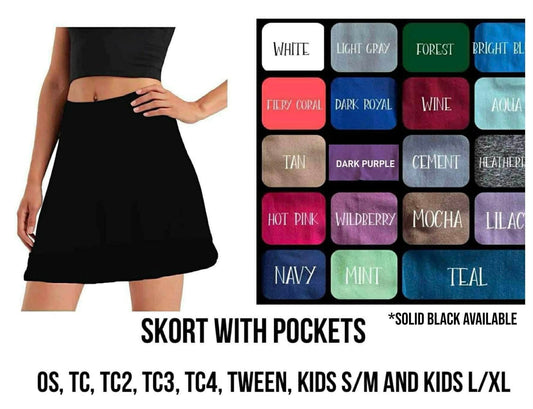 SL6S - Solid Colors Skorts with Pockets - Preorder Closing 5/28 ETA: Late July
