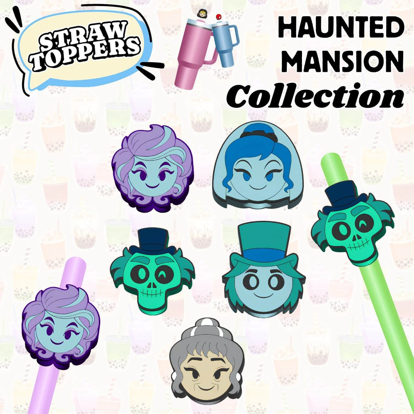 SPOOKY MANOR STRAW CHARM