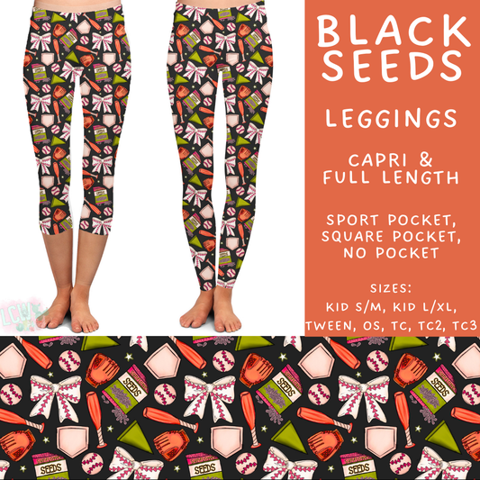 Batch #499 - Fun Run 20 - Closes 3/4 - ETA early May - Black Seeds Full and Capri Length Leggings
