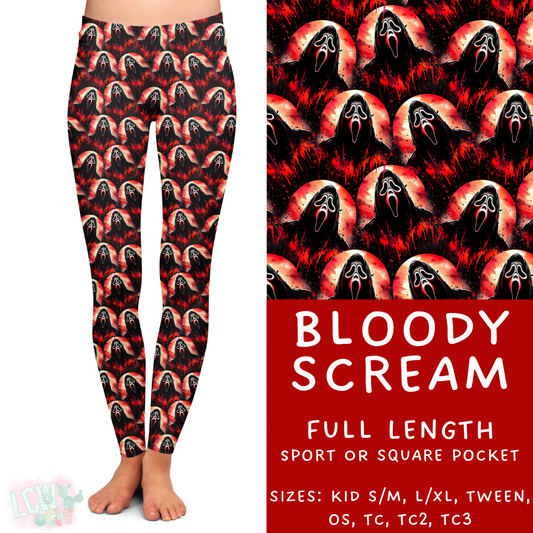 Ready To Ship - Bloody Scream Full Length Leggings TC