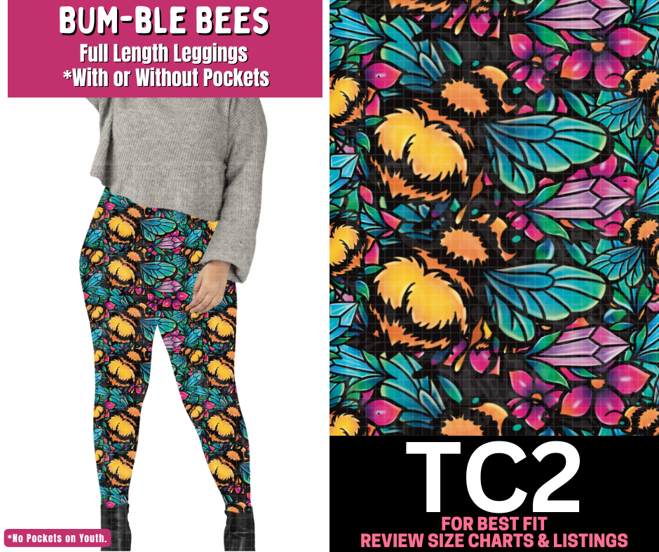 Bum-ble Bees Full Length Leggings w/ Pockets