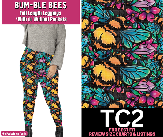 Bum-ble Bees Full Length Leggings w/ Pockets
