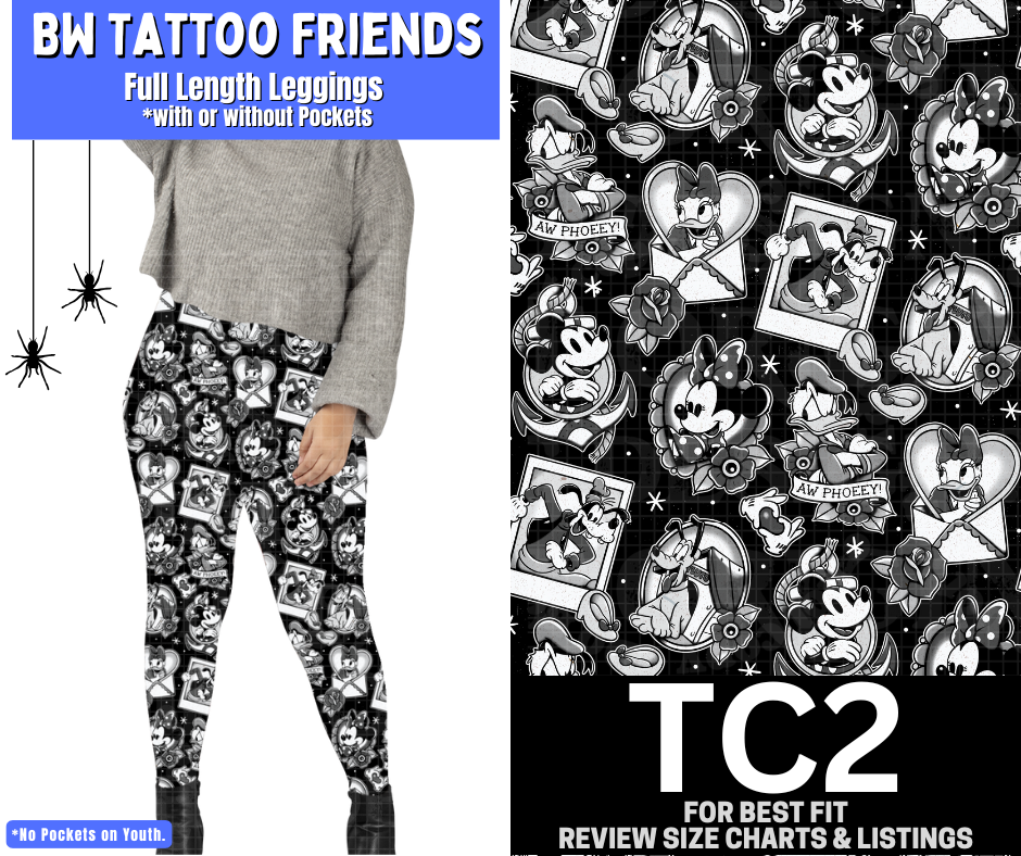 BW Tattoo Friends Full Length Leggings w/ Pockets