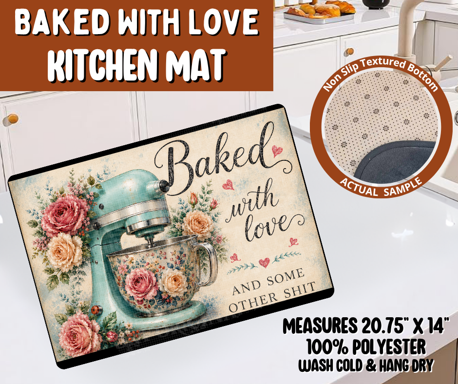 Preorder! Closes 10/19. ETA Jan. Baked With Love Kitchen Mat