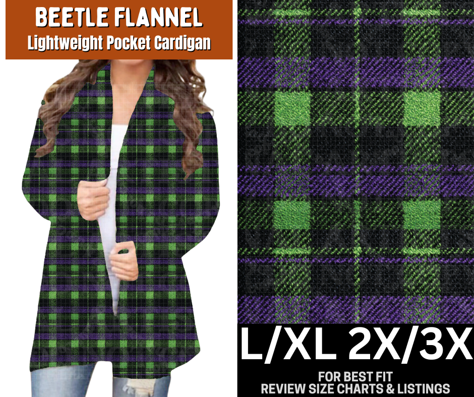 Beetle Flannel Pocket Cardigan