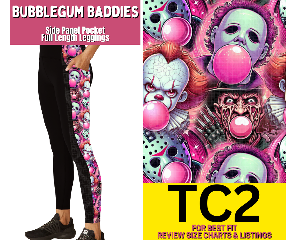 Bubblegum Baddies Side Panel Pocket Full Length Leggings