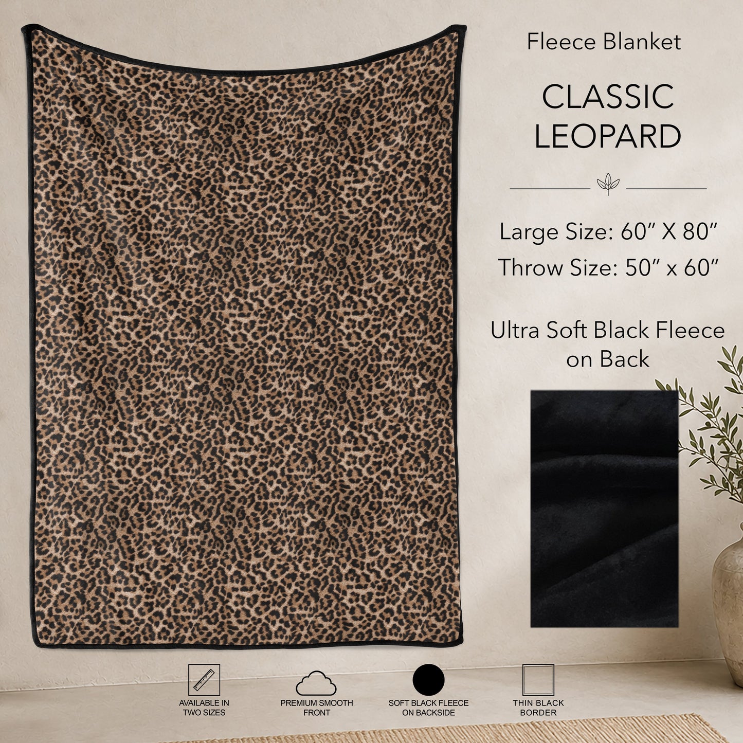 B304 - Pre-Order Classic Leopard Fleece Blanket (Closes 7/31. ETA: early Oct)
