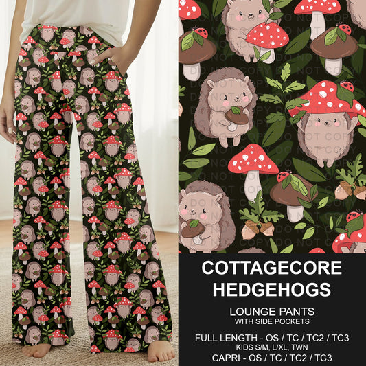 B286 - Preorder Cottagecore Hedgehogs Lounge Pants (Closes 4/19. ETA: late June)