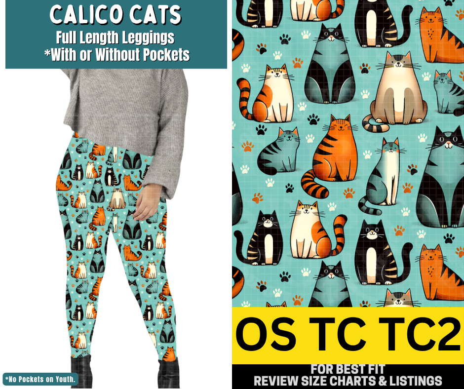 Calico Cats Full Length Leggings w/ Pockets