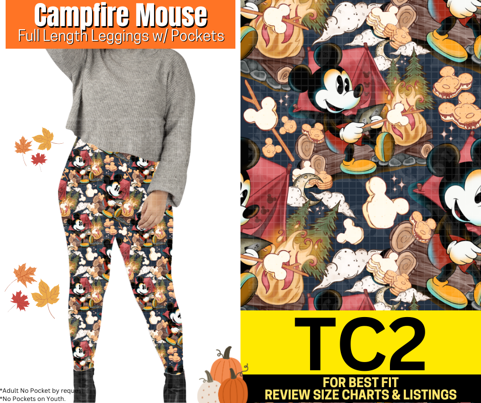 Campfire Mouse Full Length Leggings w/ Pockets