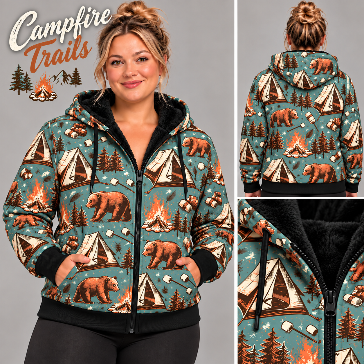 Campfire Trails-FLEECE LINED HOODED JACKET-PREORDER CLOSING 11/9