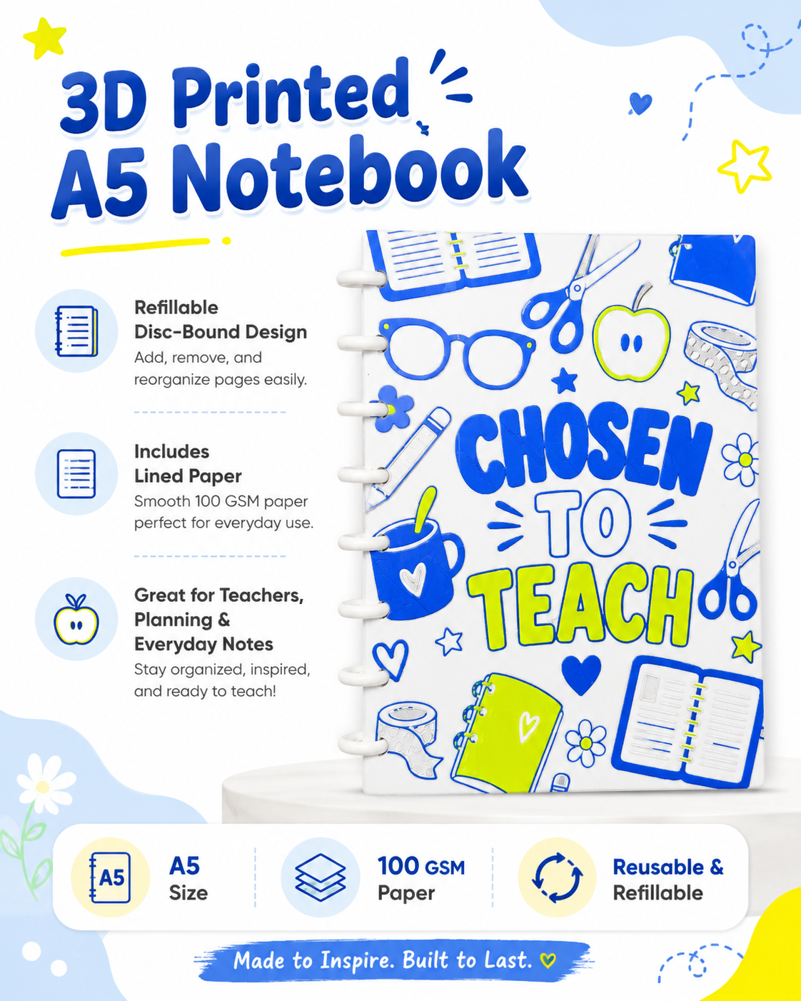 JUST AS SANE- 3D PRINTED REFILLABLE NOTEBOOK