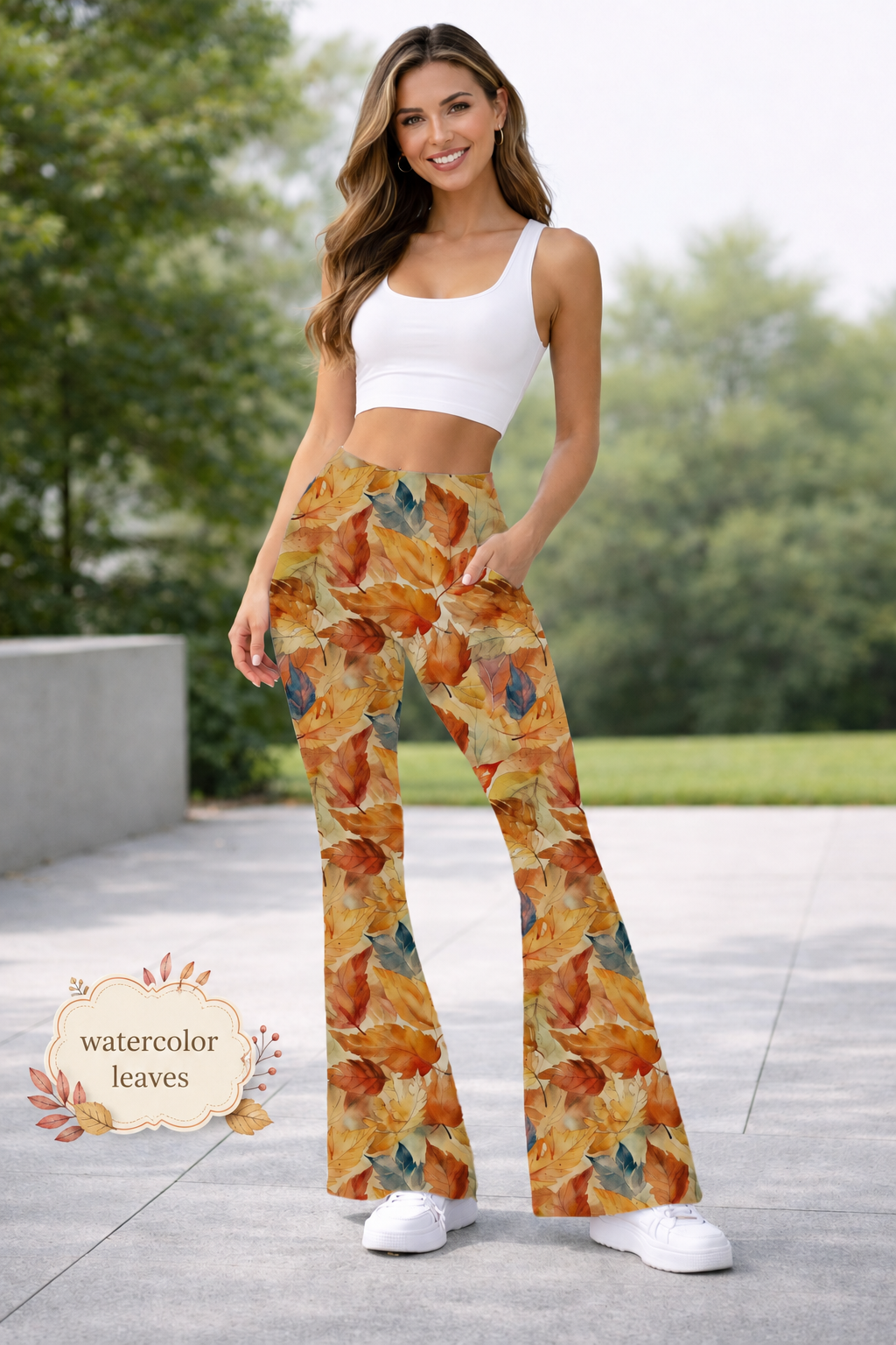 WATERCOLOR LEAVES -YOGA FLARE PREORDER- CLOSING 9/14