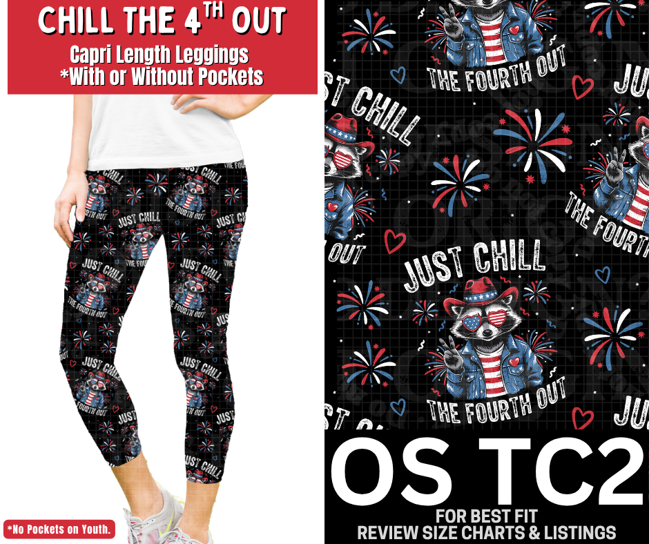 Chill The 4th Out Capri Length Leggings w/ Pockets