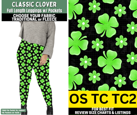 Classic Clover Leggings Choose Fleece or Traditional