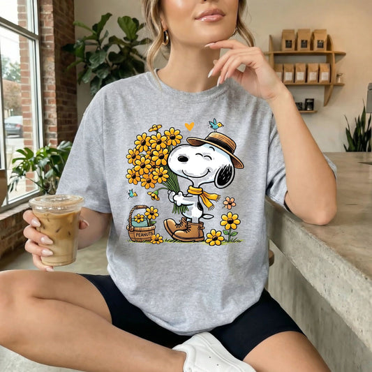 Dog with Flowers Tshirt