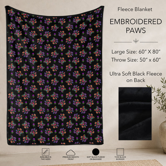 B304 - Pre-Order Embroidered Paws Fleece Blanket (Closes 7/31. ETA: early Oct)