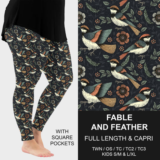 B309 - Preorder Fable and Feather Leggings w/ Pockets (Closes 8/23. ETA: late Oct.)