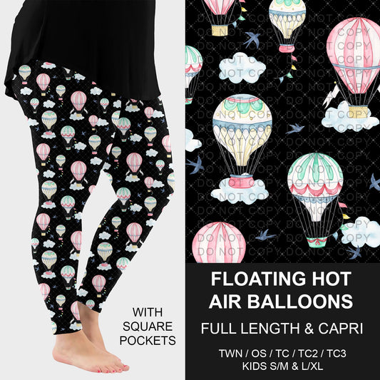 B286 - Preorder Floating Hot Air Balloons Leggings w/ Pockets (Closes 4/19. ETA: late June)