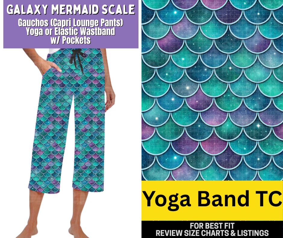 Galaxy Mermaid Scale Capri Gauchos