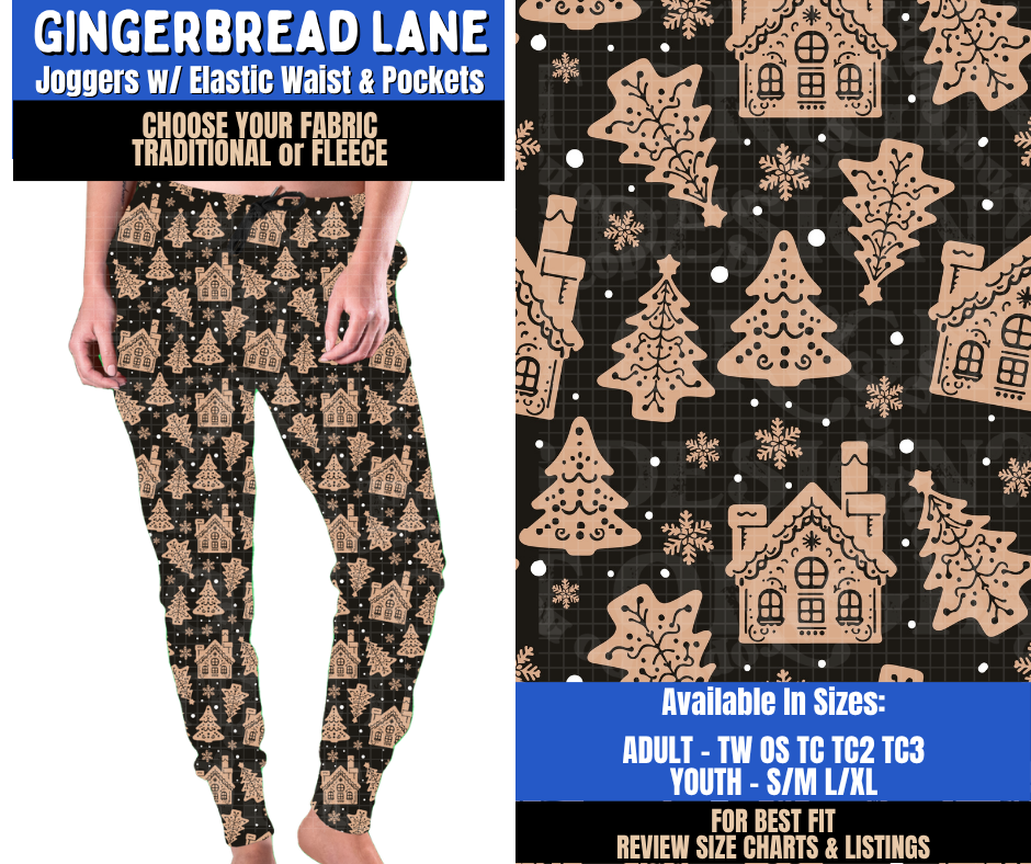 Preorder! Closes 9/10. ETA Dec. Gingerbread Lane Joggers Choose Fleece or Traditional