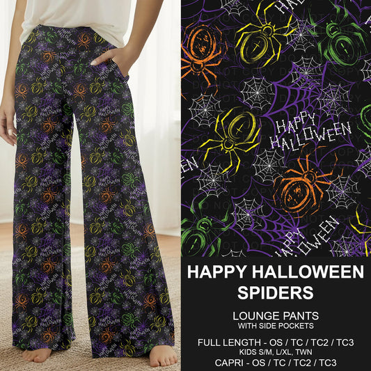 B305 - Preorder Happy Halloween Spiders Lounge Pants (Closes 8/02. ETA: early Oct.)