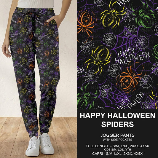 B305 - Preorder Happy Halloween Spiders Joggers (Closes 8/02. ETA: early Oct.)