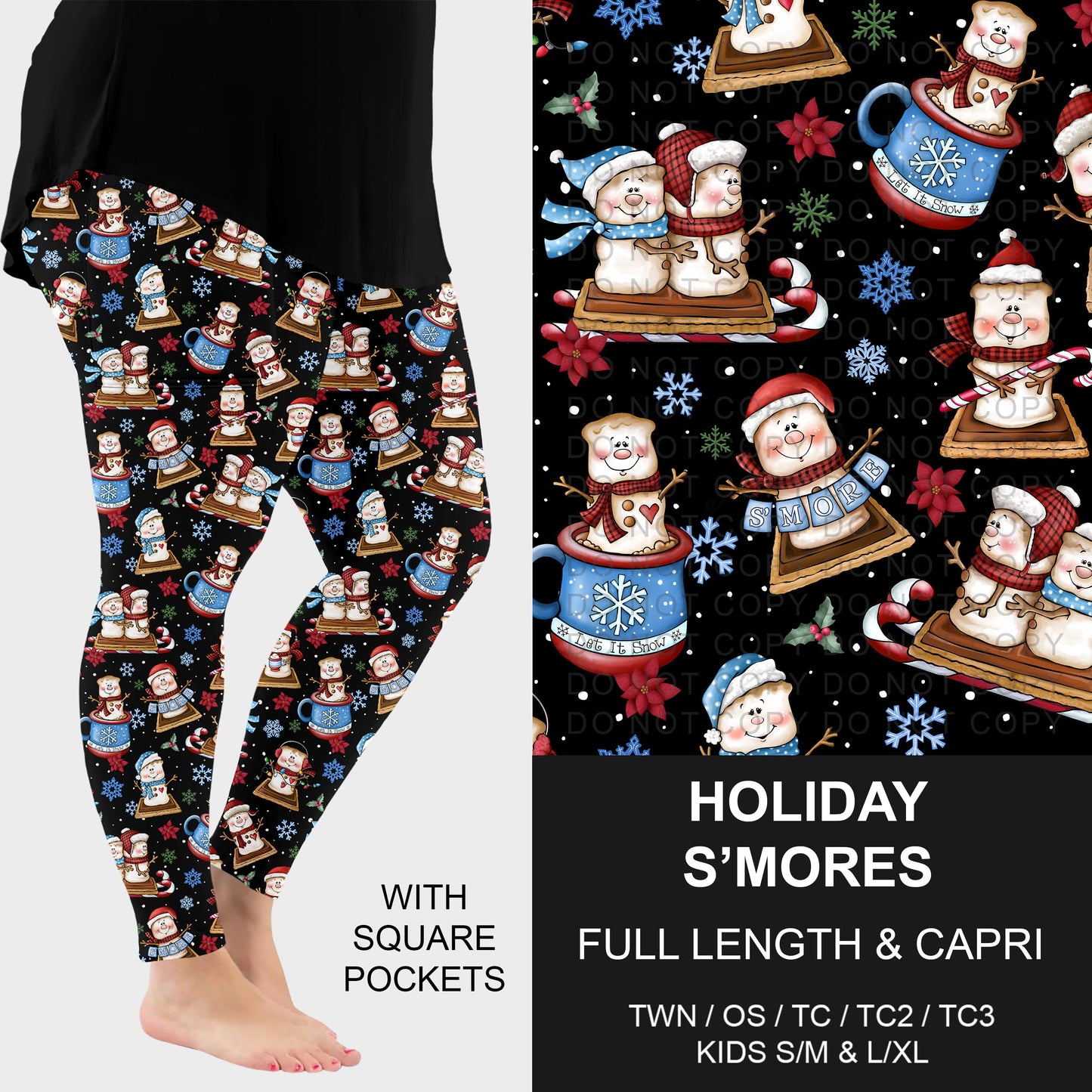 B303 - Preorder Holiday S'mores Leggings w/ Pockets (Closes 7/26. ETA: early Oct.)