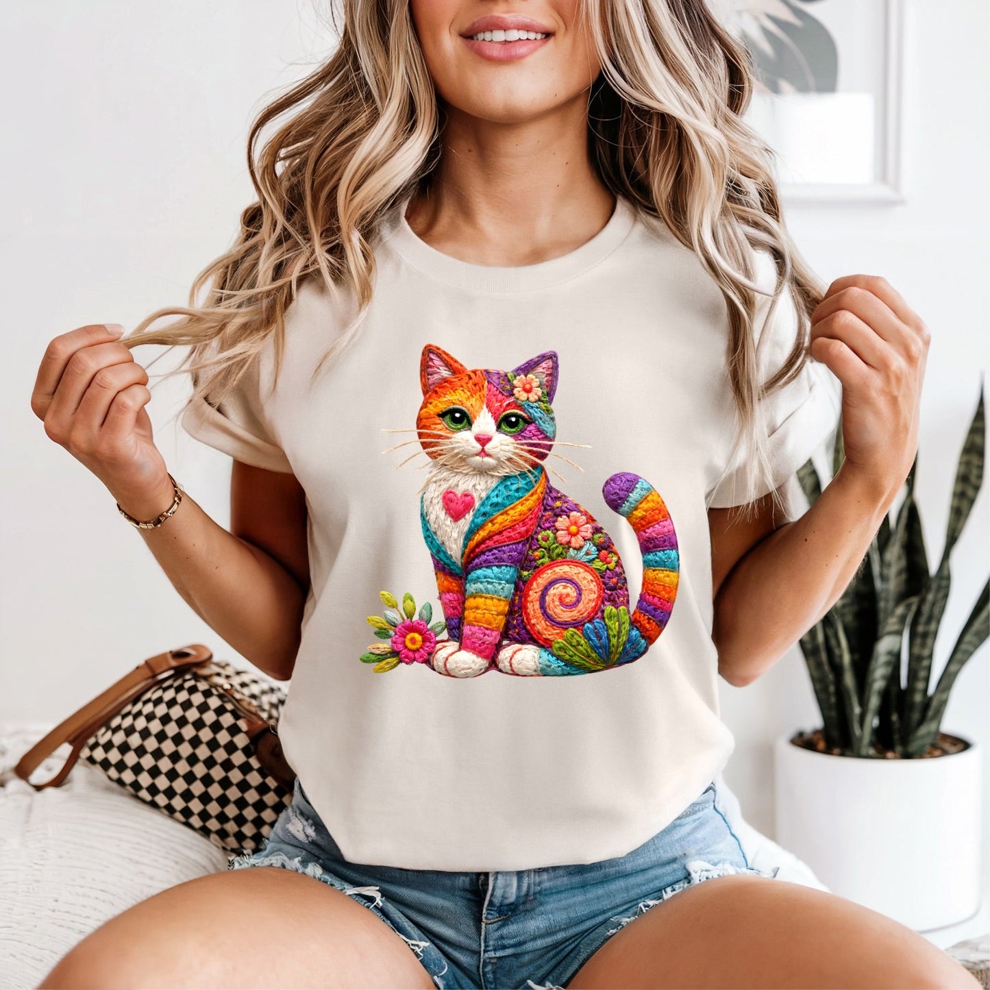 Knitted Cat Tshirt