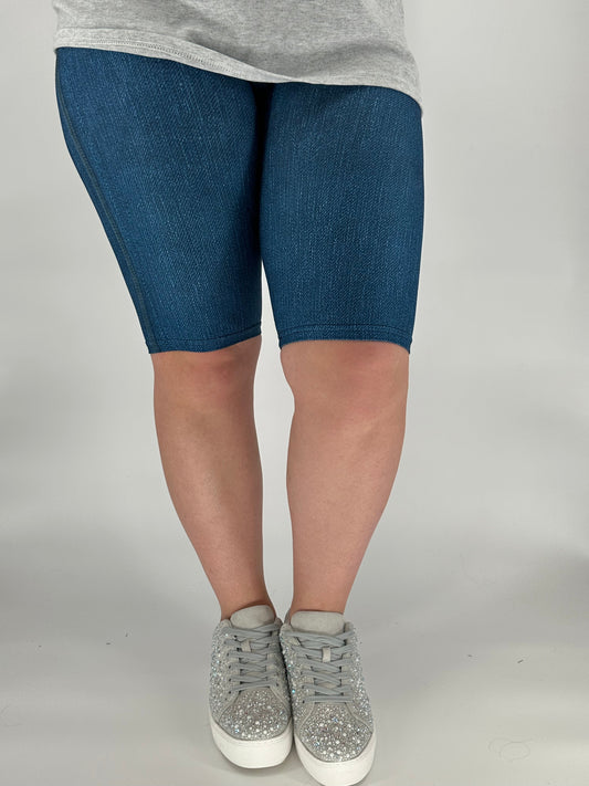 Blue Denim Bermuda Shorts w/ Back Pockets