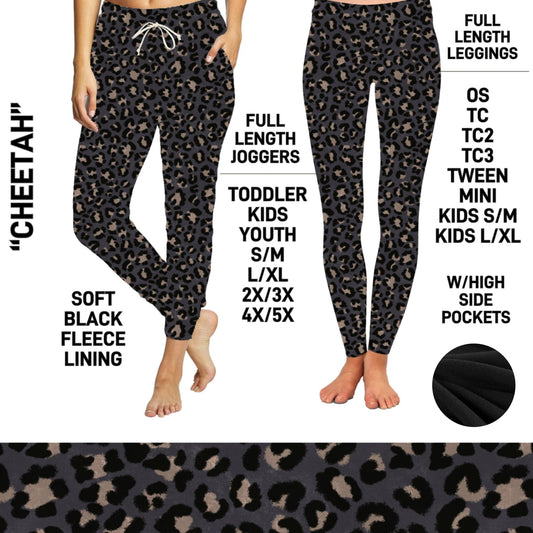 FL6C - Cheetah Fleece-Lined Leggings/Unisex Joggers - Preorder Closing 9/8 ETA: Early Dec
