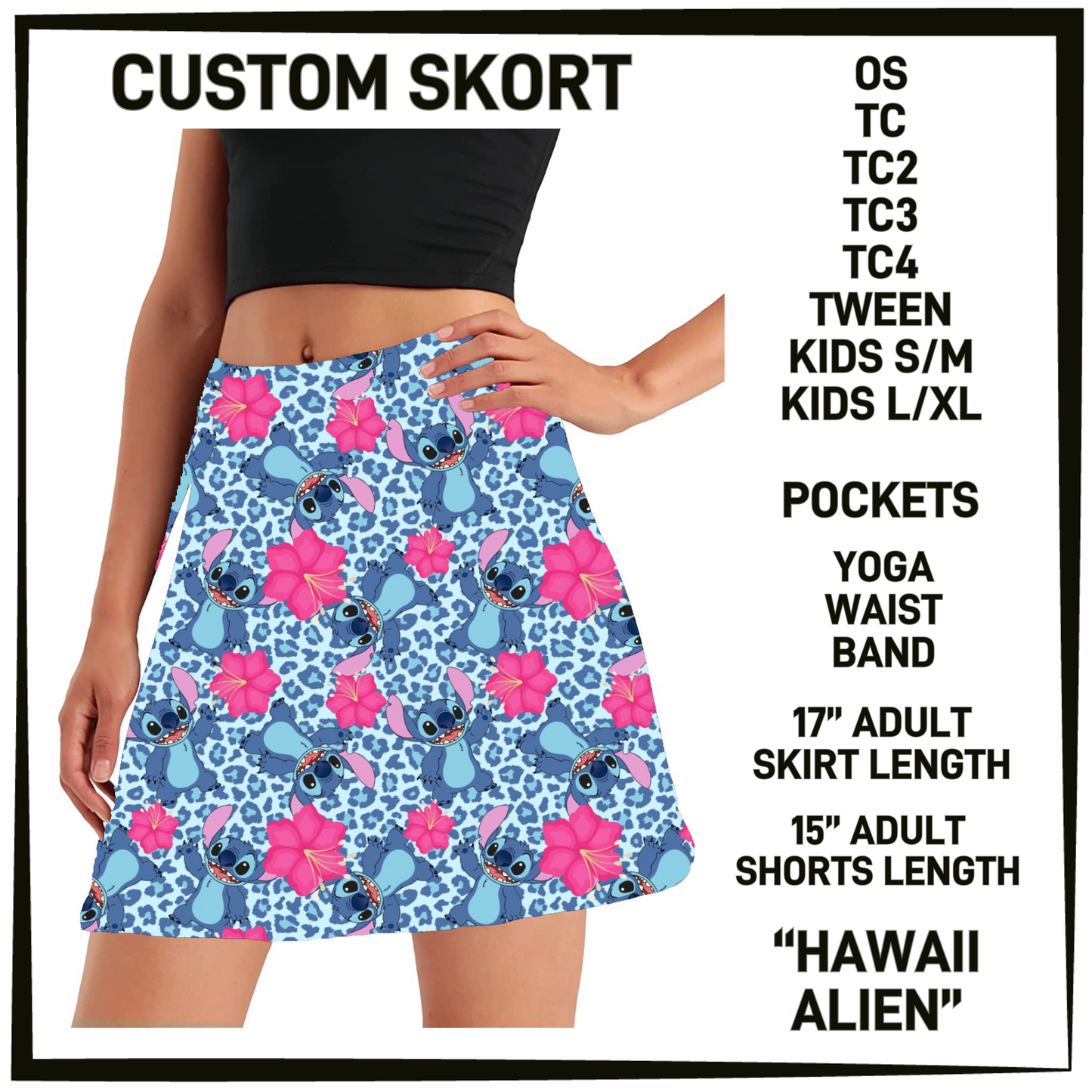 S0RK - Hawaii Alien Skort with Pockets - Preorder Closing 5/7 ETA: Early July
