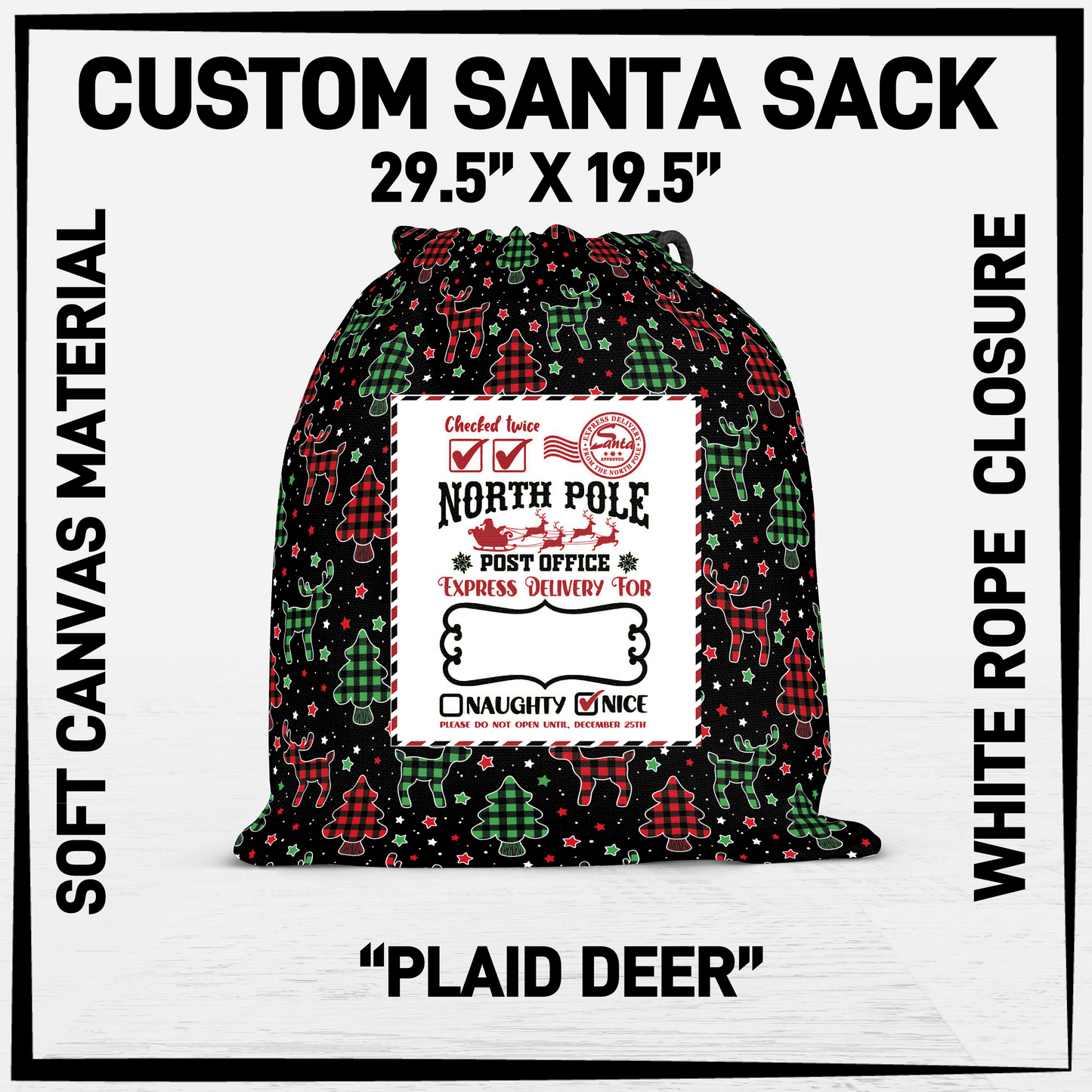 SNCS - Plaid Deer Santa Sack - Preorder Closing 9/17 ETA: Mid-Dec