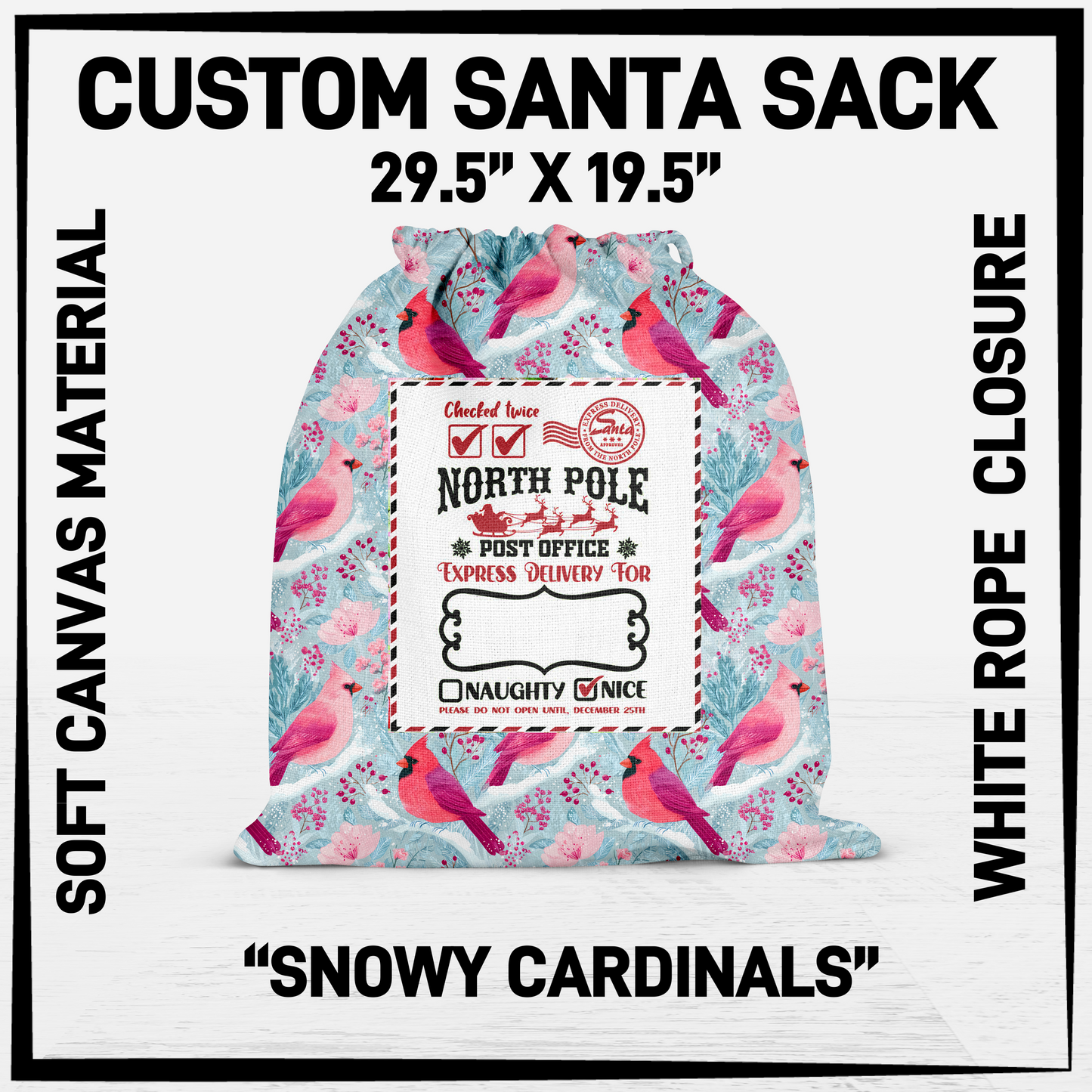 SNCS - Snowy Cardinals Santa Sack - Preorder Closing 9/17 ETA: Mid-Dec