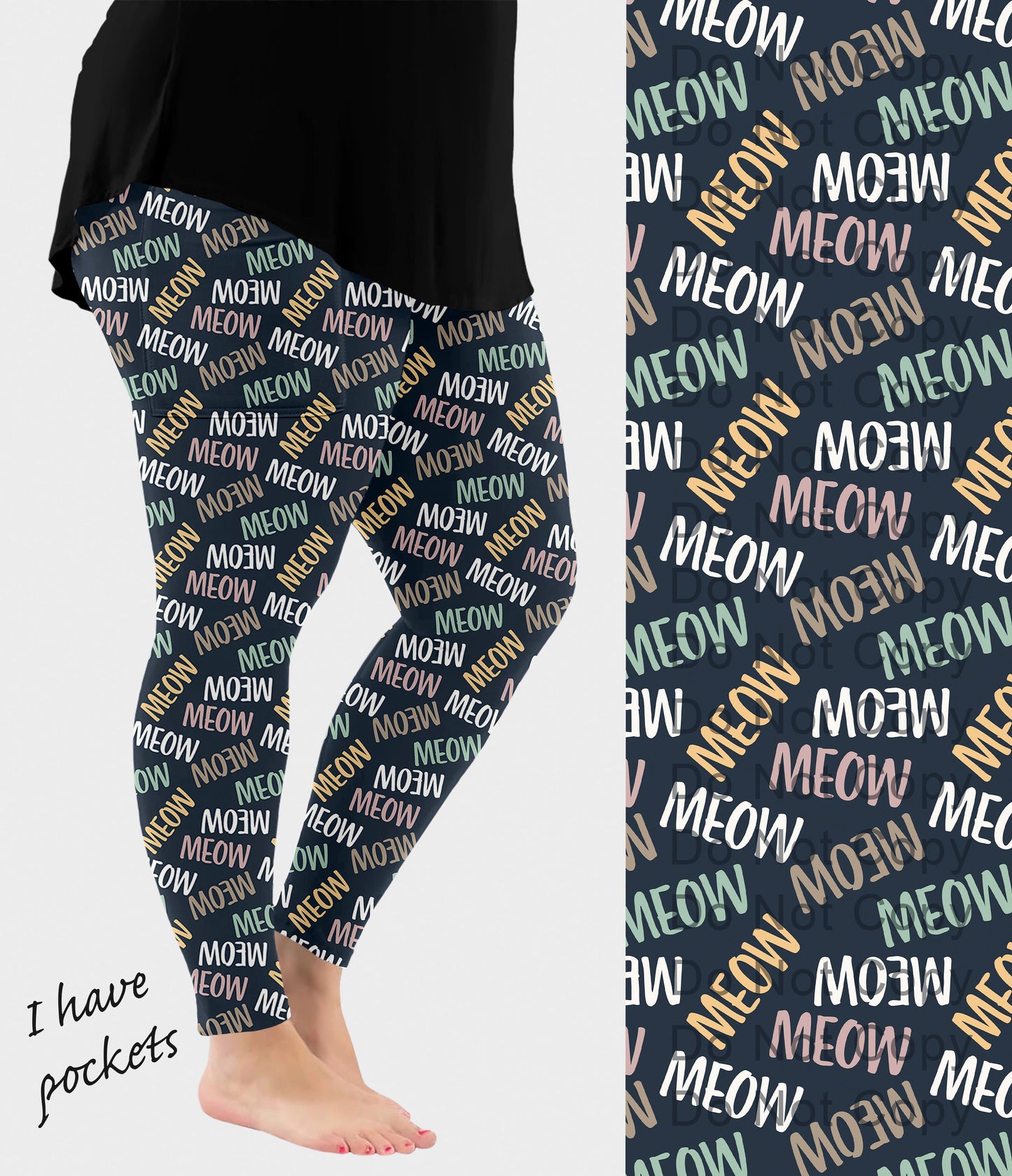 RTS - Meow Leggings with Pockets