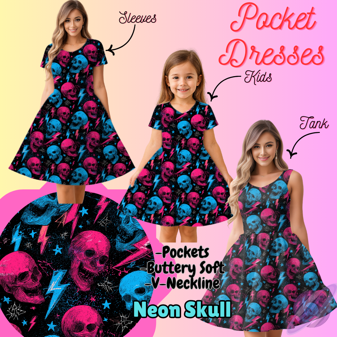 NEON SKULL-POCKET DRESS PREORDER-CLOSING 3/16