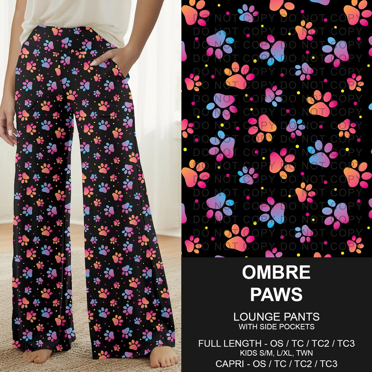 B314 - Preorder Ombre Paws Lounge Pants (Closes 9/27. ETA: late Nov.)
