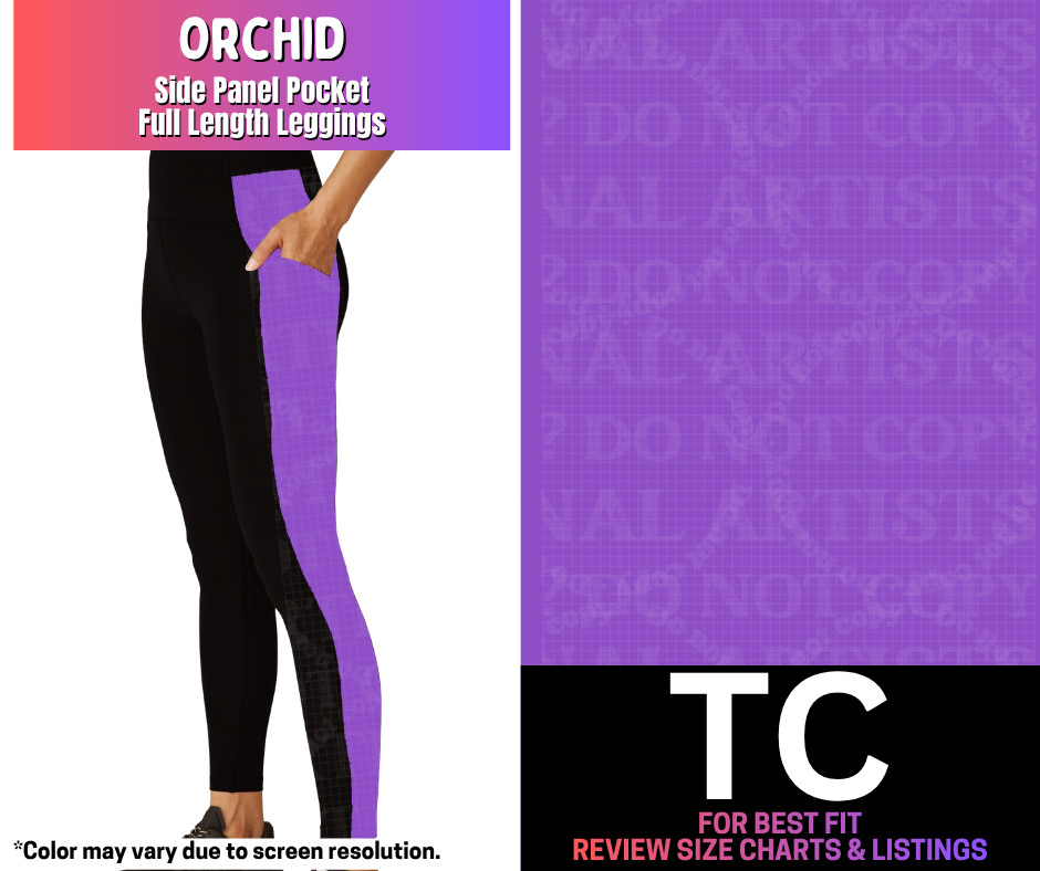 Orchid Side Panel Pocket Full Length Leggings
