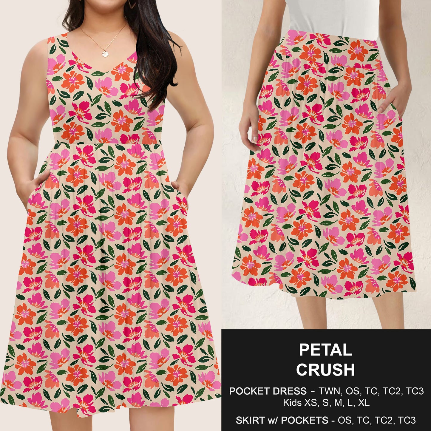 B285 - Preorder Petal Crush Dress/Skirt with Pockets (Closes 4/15. ETA: mid June)