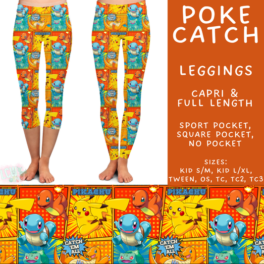 Batch #506 - Cool Characters 13 - Closes 3/20 - ETA late May - Poke Catch Full and Capri Length Leggings