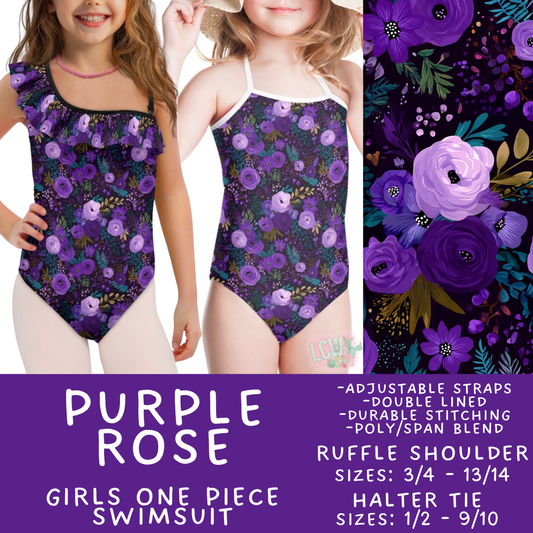 Batch #543 - Pool Party 2 - Closes 6/15 - ETA early/mid August - Purple Rose Girl's Swimsuit