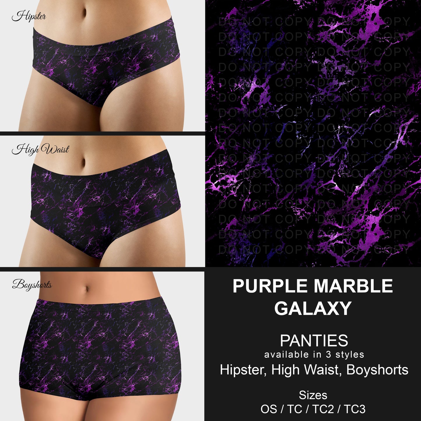 B306 - Preorder Purple Marble Galaxy Panties (Closes 8/07. ETA mid October)