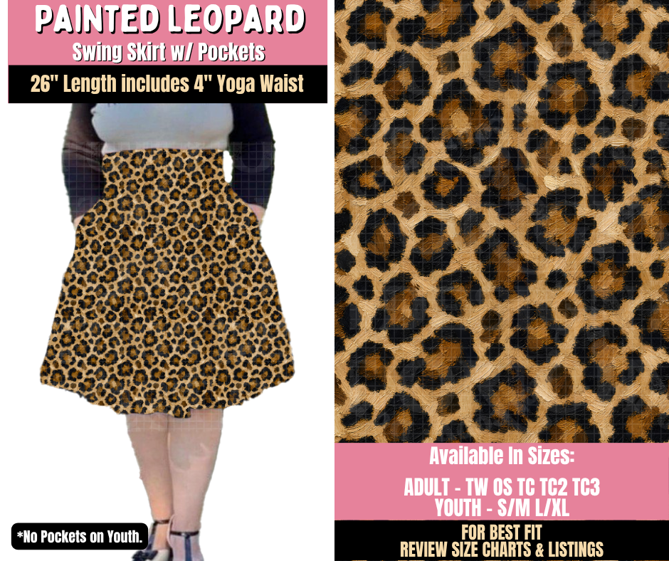 Preorder! Closes 10/15. ETA Jan. Painted Leopard Swing Skirt