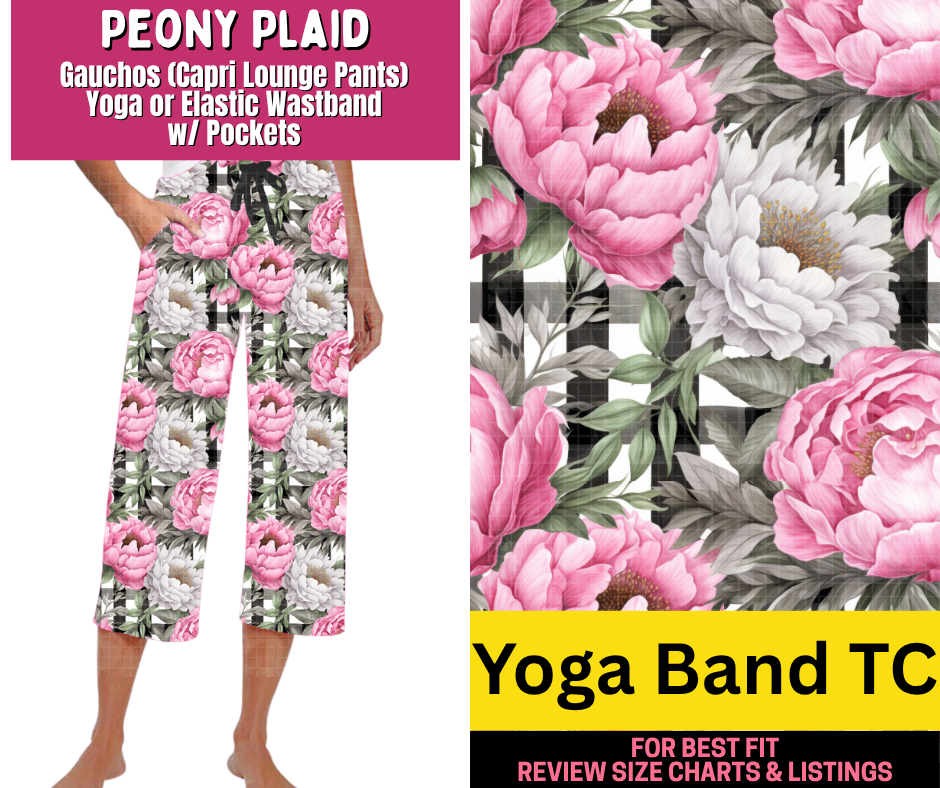 Peony Plaid Capri Gauchos