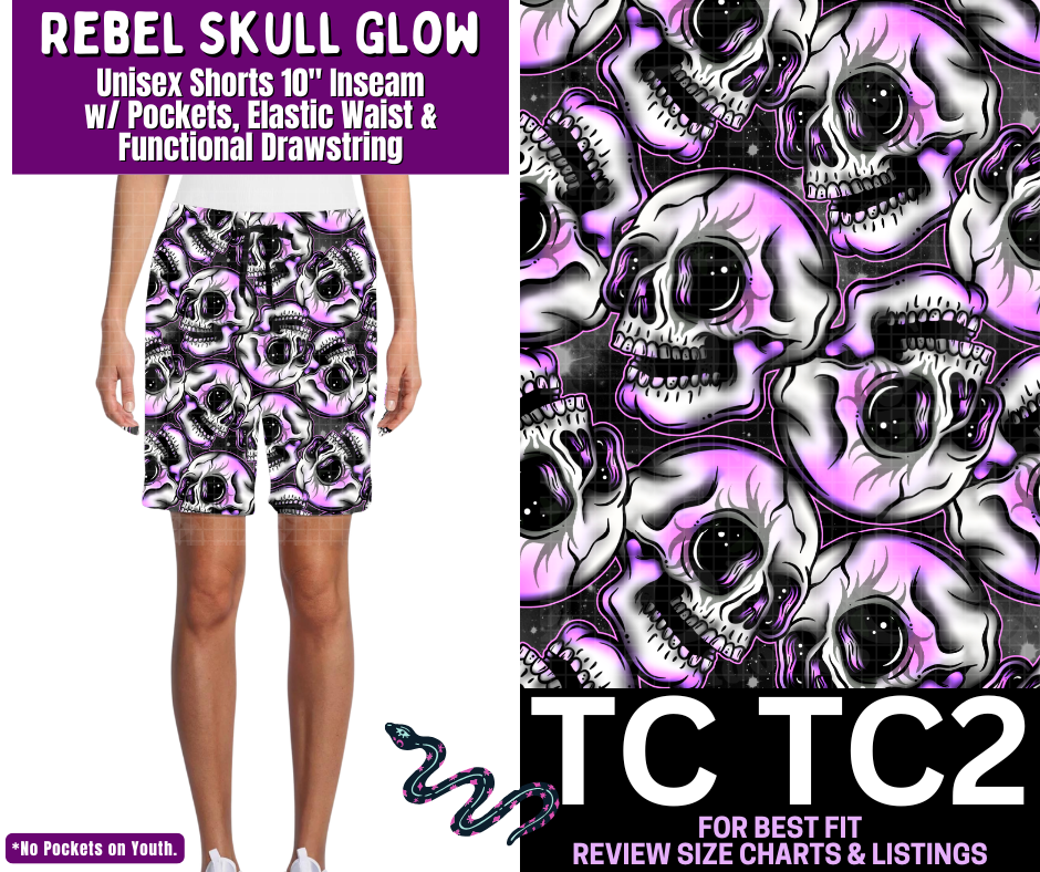 Rebel Skull Glow Unisex Shorts