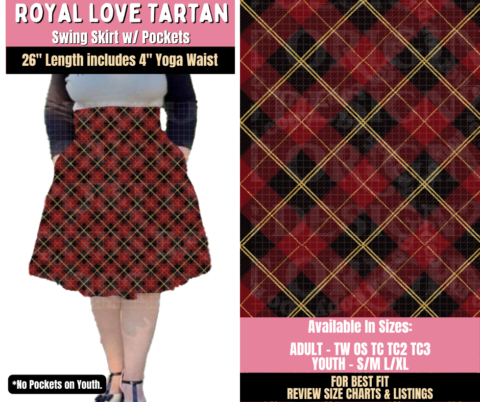 Preorder! Closes 10/15. ETA Jan. Royal Love Tartan Swing Skirt