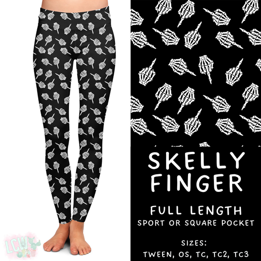 Ready to Ship - Skelly Finger Full Length Legging - Square Pocket TC2