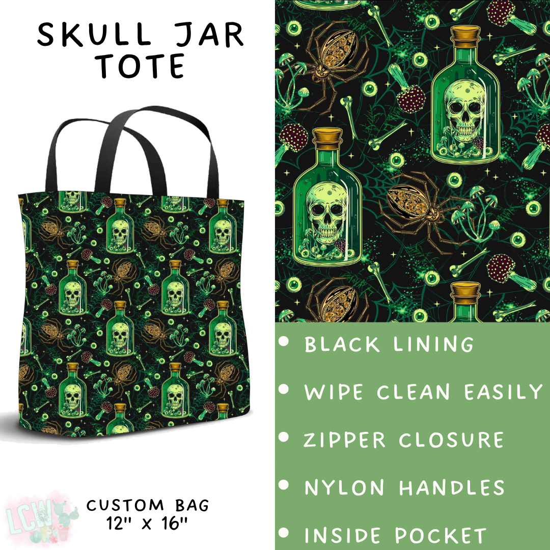 Batch #556 - Halloween 3 - Closes 7/15 - ETA mid Sept - Skull Jar Tote